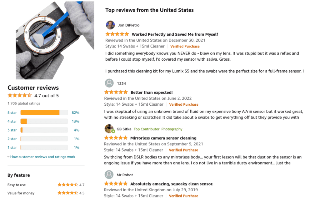 amazon reviews of ues ffr24 professional sensor cleaner wipes