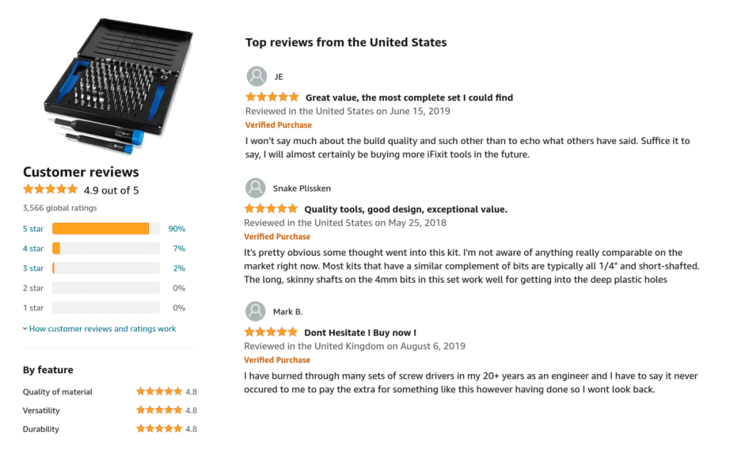 amazon reviews of ifixit manta precision screwdriver toolkit for drones